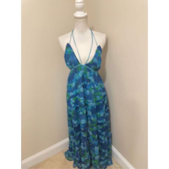 New Urban  Outfitters Tallulah Floral Halter Maxi Dress size M - Picture 5 of 9